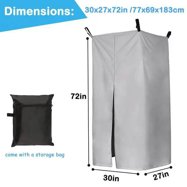 Alt view image 2 of 7 - Privacy Tent for Boats, Boat Changing Room with Storage Bag Heavy Duty Hanging Changing Room for Pontoon Boats Waterproof Portable Boats Privacy Curtain for Bimini Top (Grey)