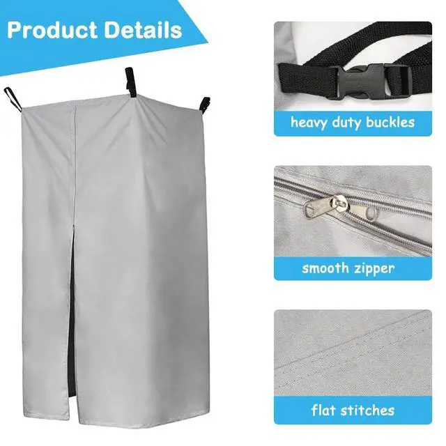 Alt view image 3 of 7 - Privacy Tent for Boats, Boat Changing Room with Storage Bag Heavy Duty Hanging Changing Room for Pontoon Boats Waterproof Portable Boats Privacy Curtain for Bimini Top (Grey)