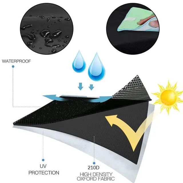 Alt view image 3 of 7 - Outdoor Lawn Tractor Cover Waterproof Universal Riding Lawn Mower Cover Patio Garden Durable UV Protection Lawn Mower Cover with Adjustable Drawstring & Storage Bag (XS: 55x26x36 inch)