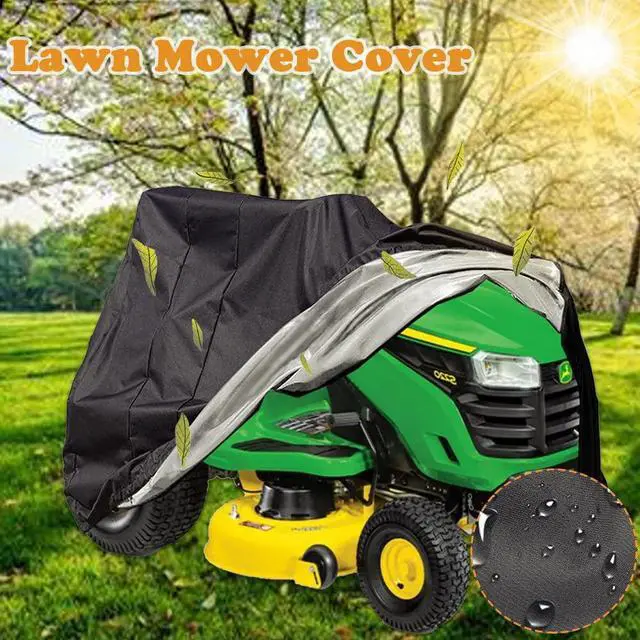 Alt view image 7 of 7 - Outdoor Lawn Tractor Cover Waterproof Universal Riding Lawn Mower Cover Patio Garden Durable UV Protection Lawn Mower Cover with Adjustable Drawstring & Storage Bag (XS: 55x26x36 inch)