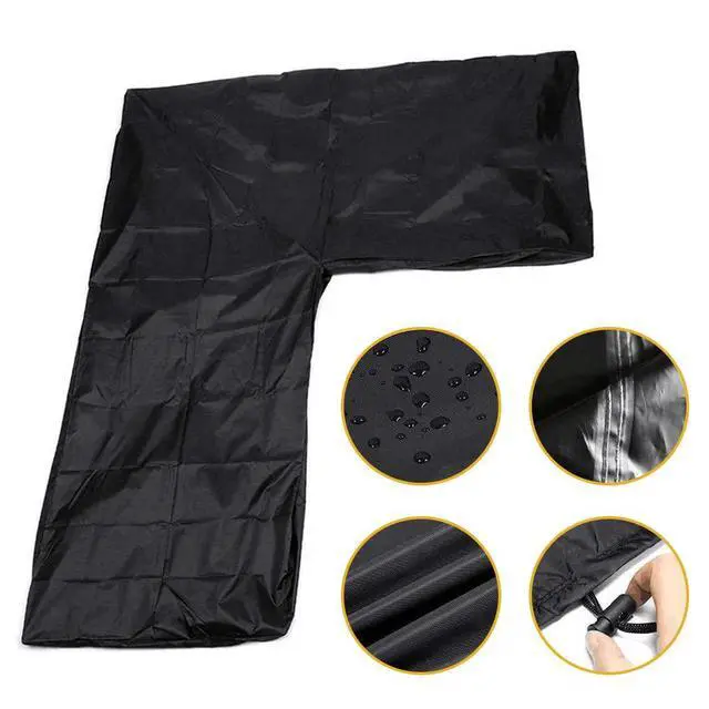 Alt view image 3 of 7 - Patio Sofa Covers L-Shaped Sectional 78x105in Black Outdoor Waterproof Furniture Cover Dustproof Furniture Sets All Weather Protection Dust Cover for Patio Lawn Garden Veranda (78"x105")