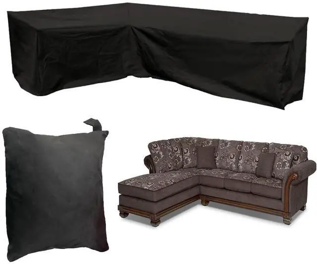 Main image of Patio Sofa Covers L-Shaped Sectional 78x105in Black Outdoor Waterproof Furniture Cover Dustproof Furniture Sets All Weather Protection Dust Cover for Patio Lawn Garden Veranda (78"x105")