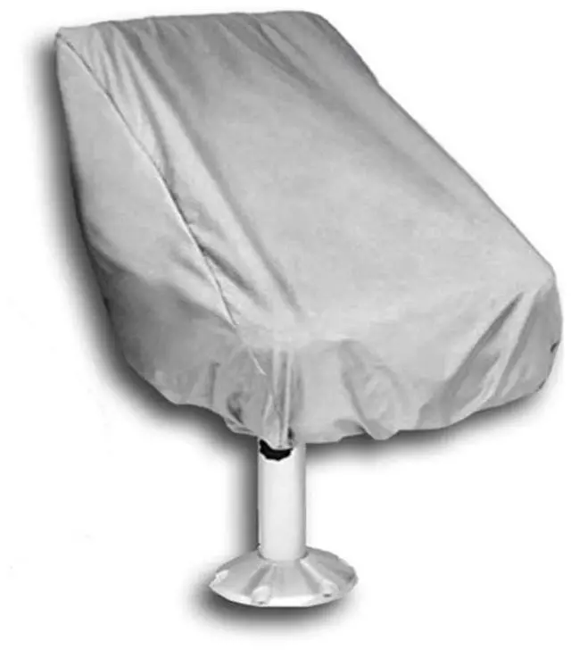 Main image of Boat Seat Cover 420D Outdoor Waterproof Pontoon Captain Chair Cover Weather Resistant Folding Boat Seat Cover Boat Bench Chair Helm Protective Cover - Silver (22x24x25inch)