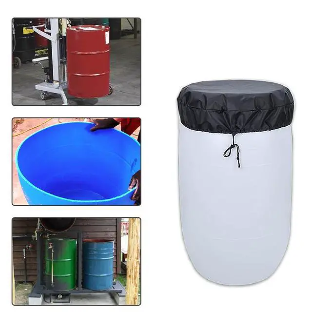 Alt view image 7 of 7 - 55 Gallon Drum Cover 4 Pack Drum Lid Cover Outdoor Water Storage Barrel Cover with Adjustable Drawstring for Industrial Barrel and Rain Bucket Waterproof Drum Barrel Cover - All Weather Protection (4)