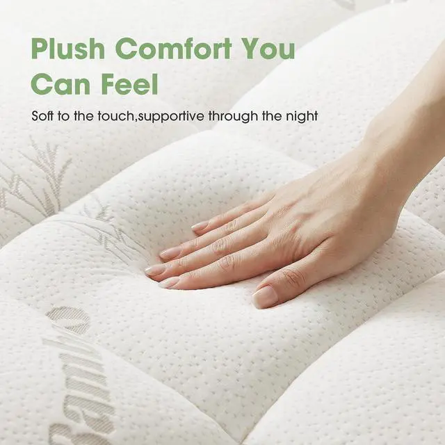 Alt view image 2 of 7 - Mattress Pad Queen Size, Cooling Pillow Top Mattress Topper, Ultra Soft Viscose Made from Bamboo, Breathable for Hot Sleepers, Deep Pocket 8"-20", White