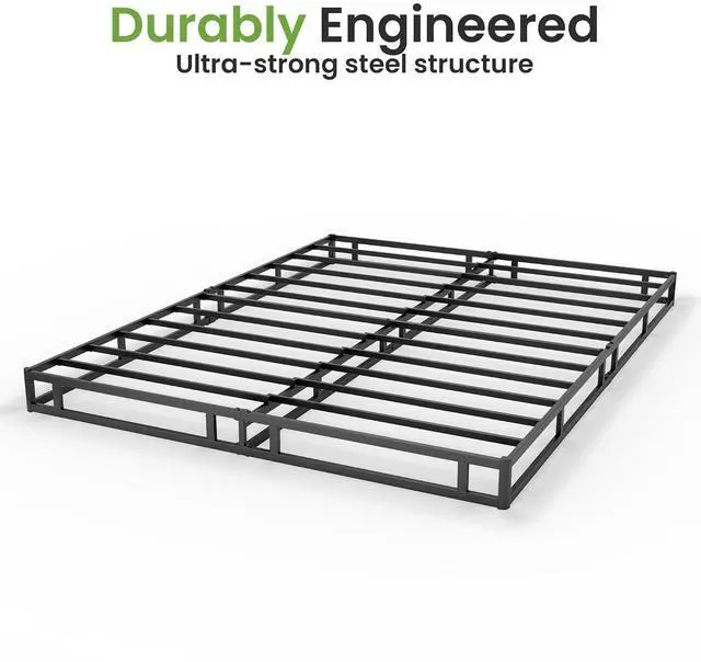 Alt view image 6 of 7 - 5 Inch Box Spring for Full Bed, Quick Assembly Full Size Metal Mattress Foundation with Fabric Cover, Strong Steel Frame, Heavy Duty, Low Profile Bed Frame Base Cama, Full