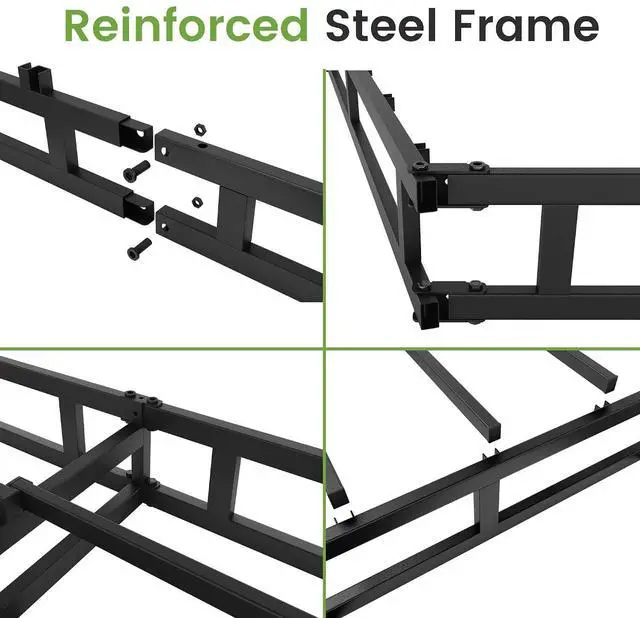 Alt view image 7 of 7 - 7 Inch Box Spring for Full Bed, Quick Assembly Full Size Metal Mattress Foundation with Fabric Cover, Strong Steel Frame, Heavy Duty, Low Profile Bed Frame Base Cama, Full