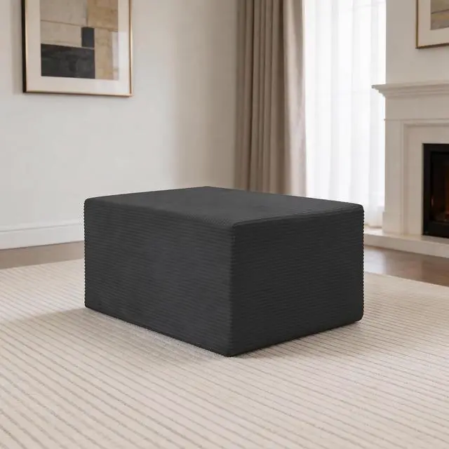 Alt view image 2 of 3 - Ottoman for Cloud Sectional Boneless Couches Living Room, Modular Ottoman for Deep Seat Oversized Couch, Memory Foam Compressed Spineless Foot Rest for Bedroom Apartment Grey