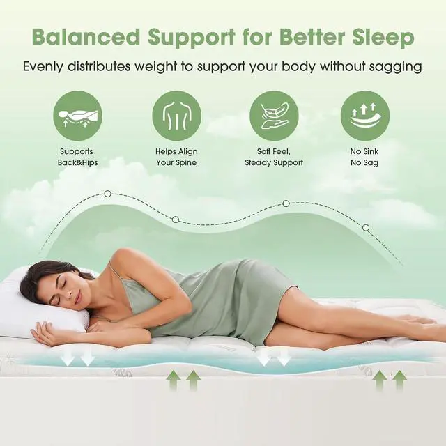 Alt view image 5 of 7 - Mattress Pad King Size, Cooling Pillow Top Mattress Topper, Ultra Soft Viscose Made from Bamboo, Breathable for Hot Sleepers, Deep Pocket 8"-20", White