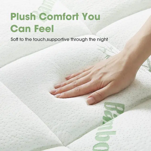 Alt view image 2 of 7 - Mattress Pad Twin Size, Cooling Pillow Top Mattress Topper, Ultra Soft Viscose Made from Bamboo, Breathable for Hot Sleepers, Deep Pocket 8"-20", Green