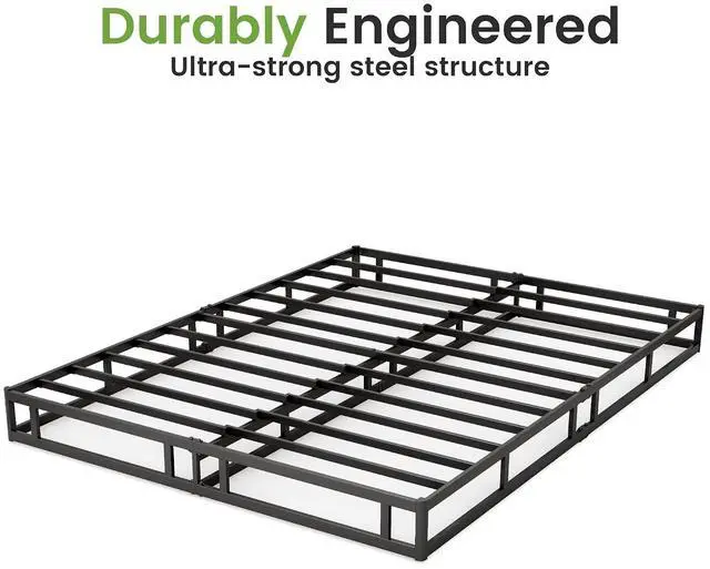 Alt view image 6 of 6 - 7 Inch Box Spring for Queen Bed, Quick Assembly Queen Size Metal Mattress Foundation with Fabric Cover, Strong Steel Frame, Heavy Duty, Low Profile Bed Frame Base Cama, Queen Upgraded Version