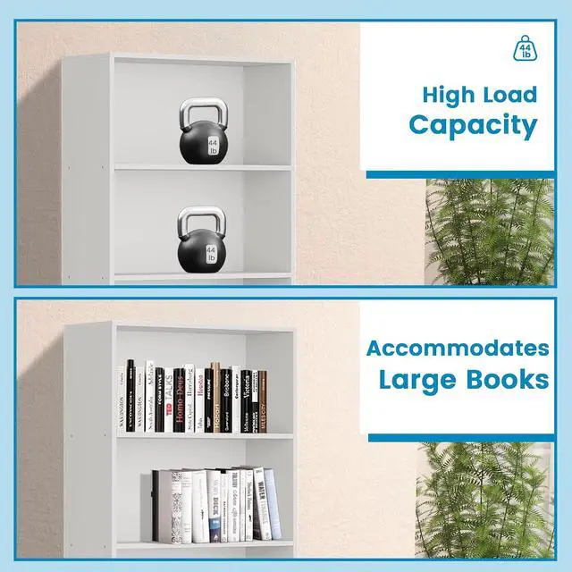 Alt view image 5 of 7 - 71" Tall 6-Tier Bookshelf, Large Open Display Bookcase with Ample Storage, Floor Standing Book Shelf for Living Room, Home Office, Bed Room, White