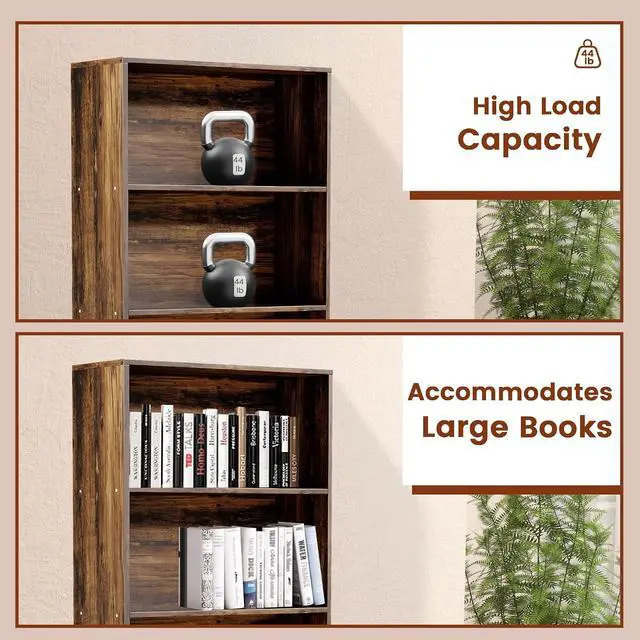 Alt view image 5 of 7 - 71" Tall 6-Tier Bookshelf, Large Open Display Bookcase with Ample Storage, Floor Standing Book Shelf for Living Room, Home Office, Bed Room, Brown