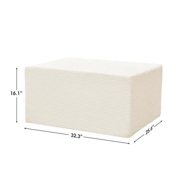Alt view image 3 of 3 - Ottoman for Cloud Sectional Boneless Couches Living Room, Modular Ottoman for Deep Seat Oversized Couch, Memory Foam Compressed Spineless Foot Rest for Bedroom Apartment Beige