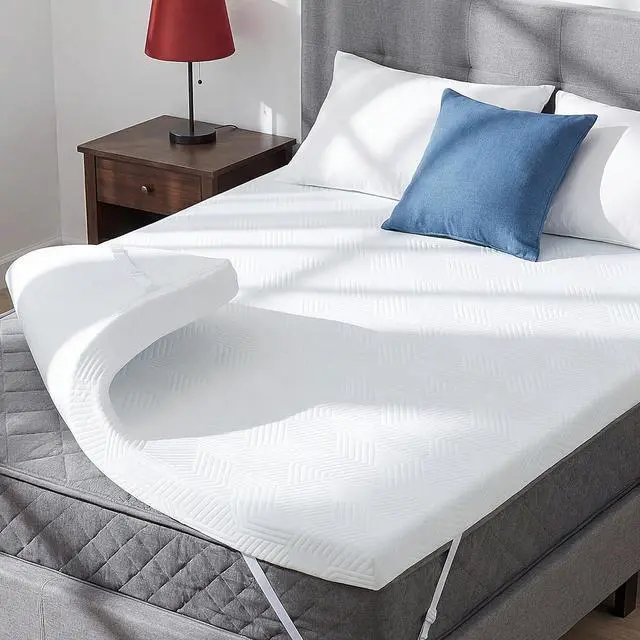 Main image of 3 Inch Memory Foam Mattress Topper, Gel Foam Bed Topper with Adjustable Straps, Breathable Washable Cover, Non Slip Bottom, Soft Supportive, Queen