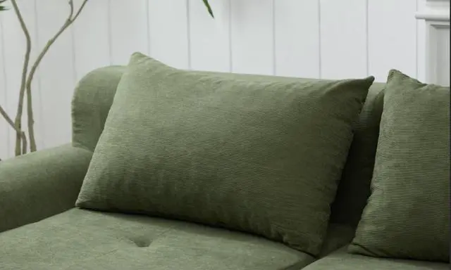 Main image of Decorative Corduroy Throw Pillow Covers 19x31 Inch Set of 2,Cushion with Shredded Foam Filling,Pillow with Washable Cover, Cozy Replacement Cushion for Living Room,Green Cushion