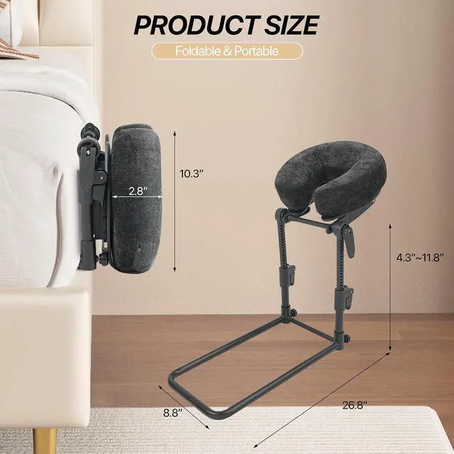 Alt view image 2 of 7 - Adjustable Massage Face Cradle for Bed, Home Massage Kit for Sleeping Mattress,Portable Massage headrest with Memory Foam Pillow, Head Rest Support-Eye Surgery Recovery