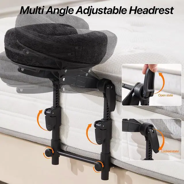 Alt view image 3 of 7 - Adjustable Massage Face Cradle for Bed, Home Massage Kit for Sleeping Mattress,Portable Massage headrest with Memory Foam Pillow, Head Rest Support-Eye Surgery Recovery