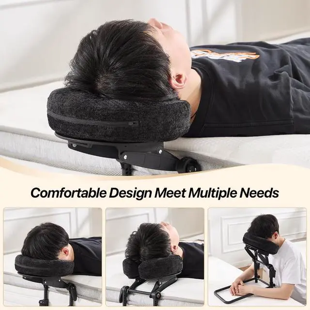 Alt view image 4 of 7 - Adjustable Massage Face Cradle for Bed, Home Massage Kit for Sleeping Mattress,Portable Massage headrest with Memory Foam Pillow, Head Rest Support-Eye Surgery Recovery