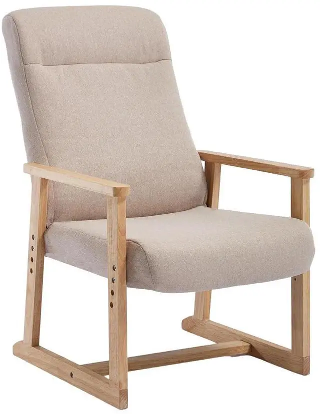 Main image of Recliner Chair Adjustable Small Fabric Single Sofa with Ergonomic Back Support,Accent Chair for Living Room, Nursery, Bedroom Beige,1PC