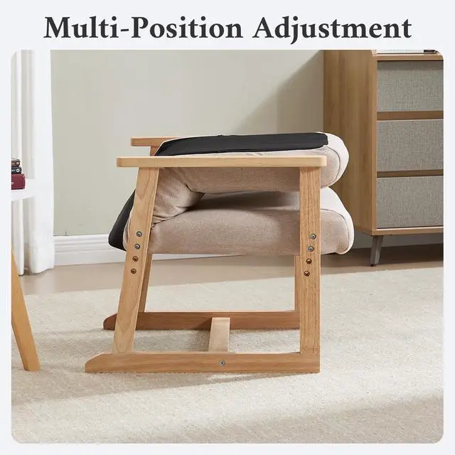 Alt view image 7 of 7 - Recliner Chair Adjustable Small Fabric Single Sofa with Ergonomic Back Support,Accent Chair for Living Room, Nursery, Bedroom, Beige, Set of 2