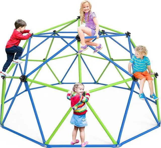 Main image of Climbing Dome, 10FT Dome Climber for Kids 3 to 10 Outdoor Play Equipment, Supports Up to 1000lbs Jungle Gym, Anti-Rust, Easy Assembly, Blue+Green
