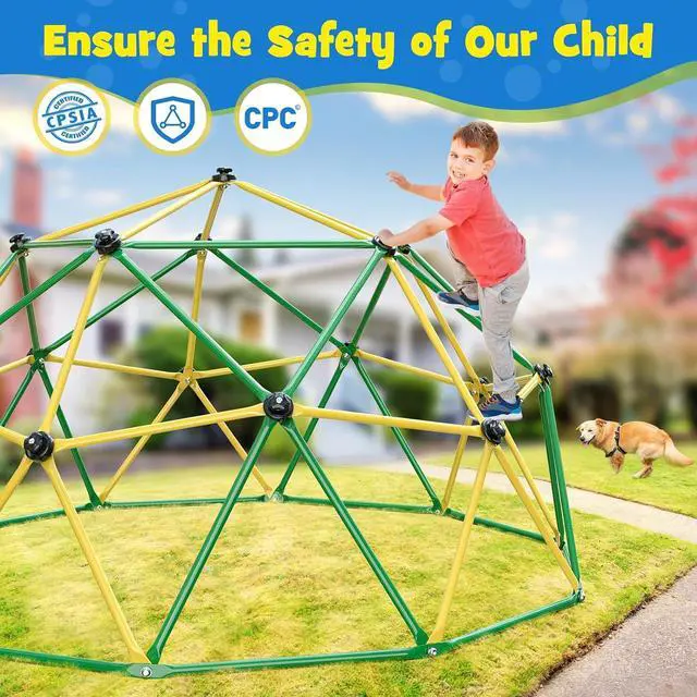 Alt view image 3 of 7 - Climbing Dome with Hammock and Swing, 10FT Backyard Jungle Gym | 10FT dome with hammock and swing creates climbing, lounging, and swinging zones for 5-6 kids in larger yards.