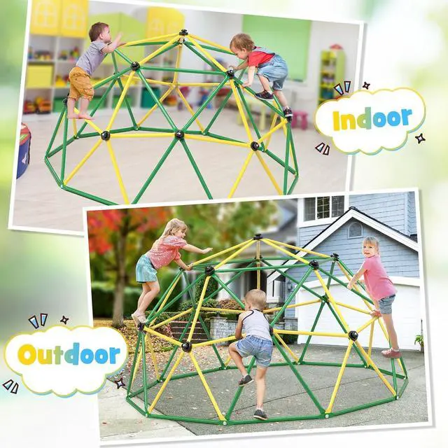 Alt view image 5 of 7 - Climbing Dome with Hammock and Swing, 10FT Backyard Jungle Gym | 10FT dome with hammock and swing creates climbing, lounging, and swinging zones for 5-6 kids in larger yards.