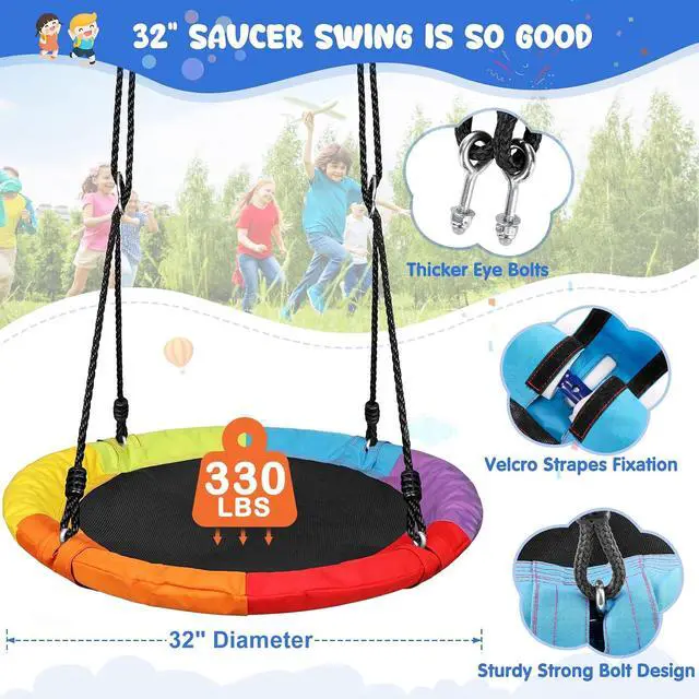 Alt view image 4 of 6 - Climbing Dome with Saucer Swing, 10FT Jungle Gym, 800 lb Capacity | Premium 10FT dome with 32" Teslin saucer swing, 0.86" galvanized steel, 5FT height, and 800 lb total capacity.