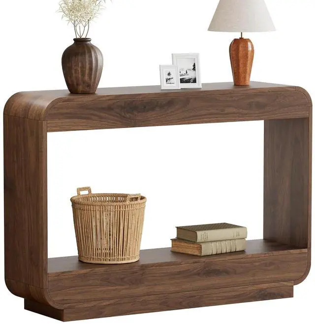 Main image of Waterfall Entryway Table, 43 Inch Console Table for Hallway | 11.8"D waterfall profile holds up to 150 lb; ideal for foyer, hallway, behind couch or a warm welcome zone.