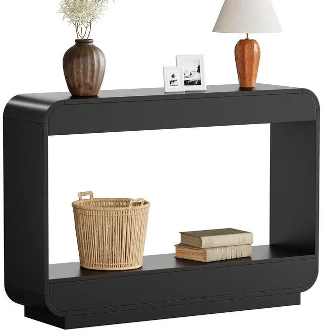 Main image of Waterfall Entryway Table, 43 Inch Console Table for Hallway | 11.8"D waterfall profile holds up to 150 lb; ideal for foyer, hallway, behind couch or a warm welcome zone.