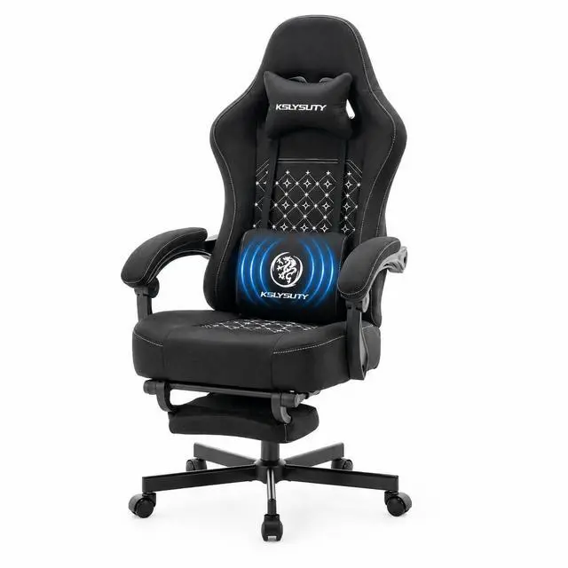 Main image of Office Desk Computer Gaming Chair for Adults, Ergonomic High Back Gamer Chair with Massage and Pocket Spring Cushion, Swivel Comfy Video Game Chairs with Footrest and Lumbar Support (Pro Black)