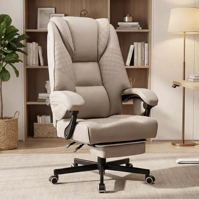 Main image of Ergonomic Office Chair with Footrest, High Back Adjustable Gaming Chair with Lumbar Support, Breathable Fabric Swivel Computer Chair with Padded Armrests for Home Office
