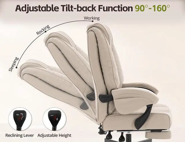 Alt view image 5 of 7 - Ergonomic Office Chair with Footrest, High Back Adjustable Gaming Chair with Lumbar Support, Breathable Fabric Swivel Computer Chair with Padded Armrests for Home Office