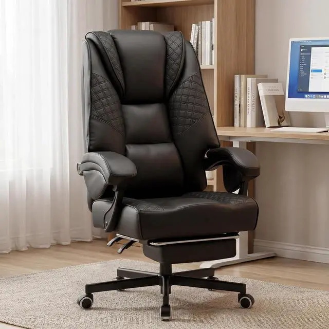 Main image of Ergonomic Office Chair with Footrest, High Back Adjustable Gaming Chair with Lumbar Support, Breathable Fabric Swivel Computer Chair with Padded Armrests for Home Office