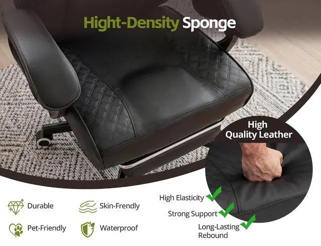 Alt view image 6 of 7 - Ergonomic Office Chair with Footrest, High Back Adjustable Gaming Chair with Lumbar Support, Breathable Fabric Swivel Computer Chair with Padded Armrests for Home Office