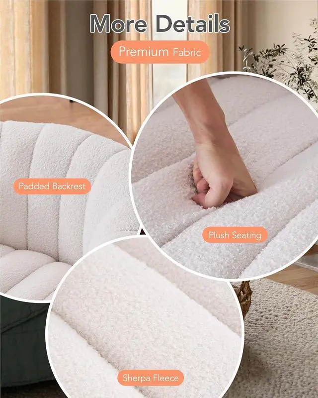Alt view image 5 of 7 - Vanity 360-Degree Swivel Accent Chair - Mid Century Modern Plush Round Makeup Chair, Relaxing Comfy Lounge Sofa Arm Chair, Idear for Living Room, Bedroom (Navy Velvet Fabric)