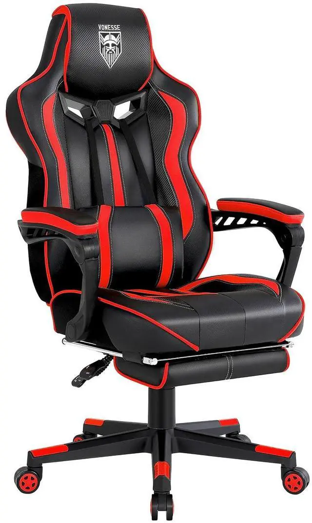 Main image of Gaming Chair for Adults, Reclining Gaming Chairs with Footrest and Massage, Computer Gaming Chair for Heavy People,Ergonomic Gamer Chair Big and Tall (Red/Black)