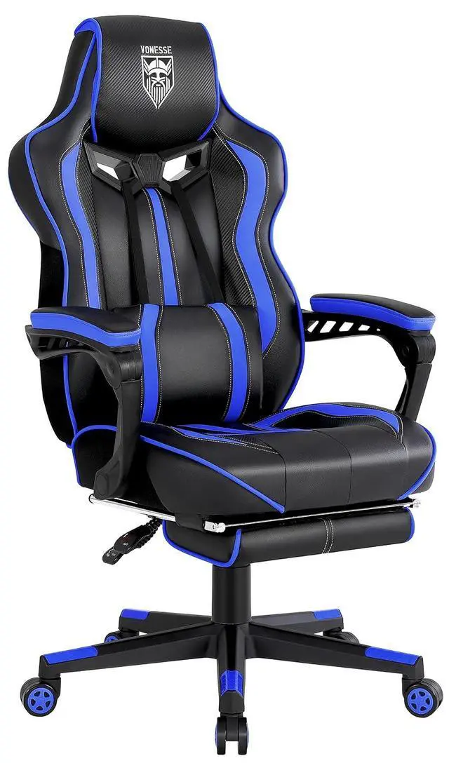 Main image of Gaming Chairs for Adults, Gamer Chair with Footrest and Massage, Reclining Big and Tall Ergonomic Gaming Chair, Computer Chairs for Heavy People 300LBS (Blue/Black)