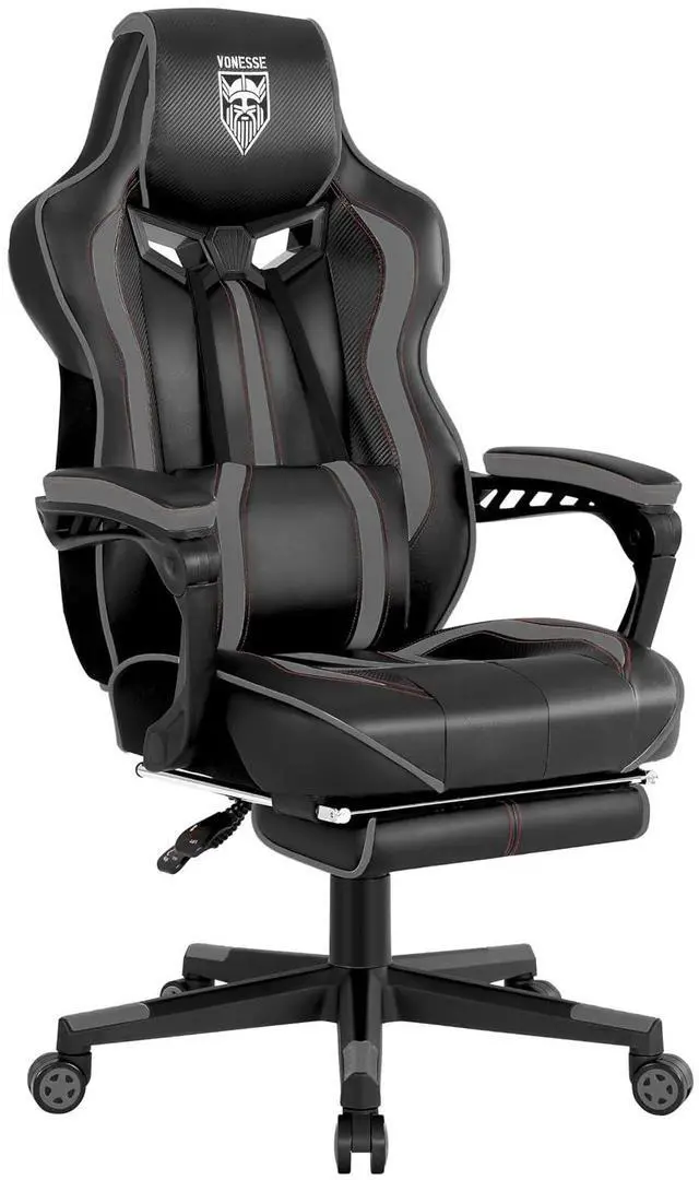 Main image of Gaming Chair for Adults, Reclining Gaming Chairs with Footrest and Massage, Computer Gaming Chair for Heavy People,Ergonomic Gamer Chair Big and Tall (Black/Gray)