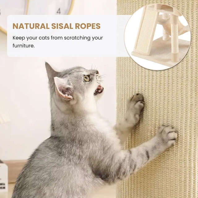 Alt view image 4 of 7 - 65in Larger Cat Tree Tower Condo for Indoor Kitties/Multi-Level Furniture Activity Center with Wide Base/Cozy Plush Cat Perches/Baskets/Sisal Scratching Posts and Hammock/Beige