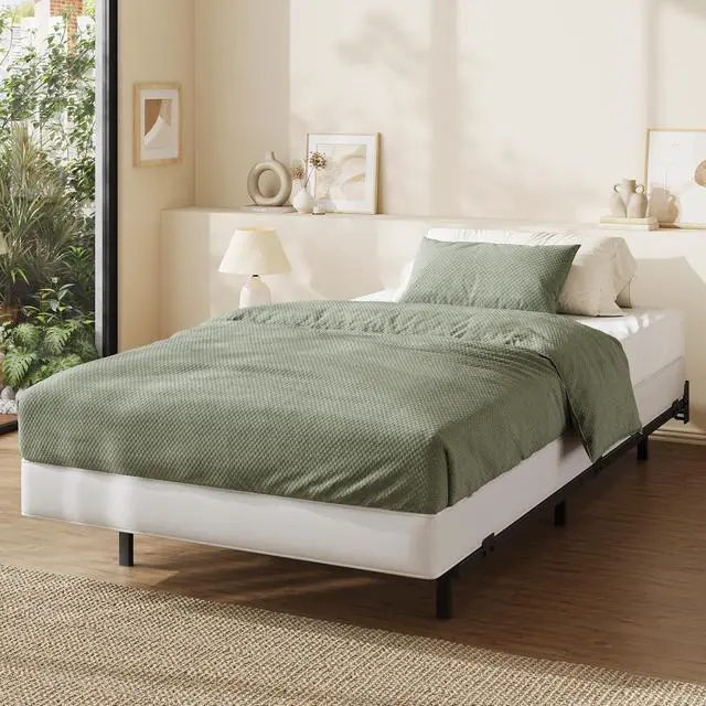Alt view image 7 of 7 - 7 Inch Metal Bed Frame, 6-Leg Box Spring Base for Mattress Set, Headboard Compatible, Black, Twin