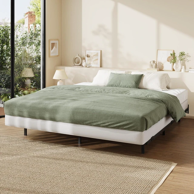Alt view image 7 of 7 - 7 Inch Metal Bed Frame, 9-Leg Box Spring Base for Mattress Set, Headboard Compatible, Black, King