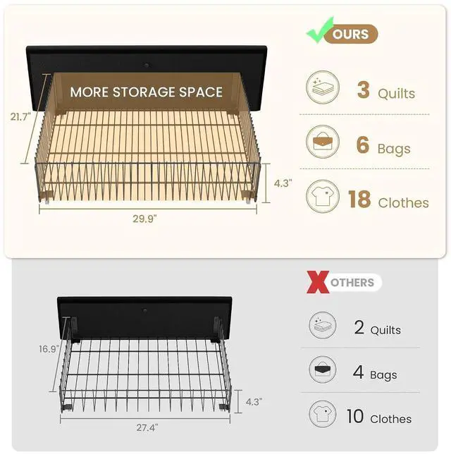 Alt view image 6 of 7 - Queen Size Platform Bed Frame with 4 Storage Drawers, Vertical Channel Tufted Adjustable Headboard, Velvet Upholstered, Wooden Slats Support, No Box Spring Needed, Easy Assembly, Black
