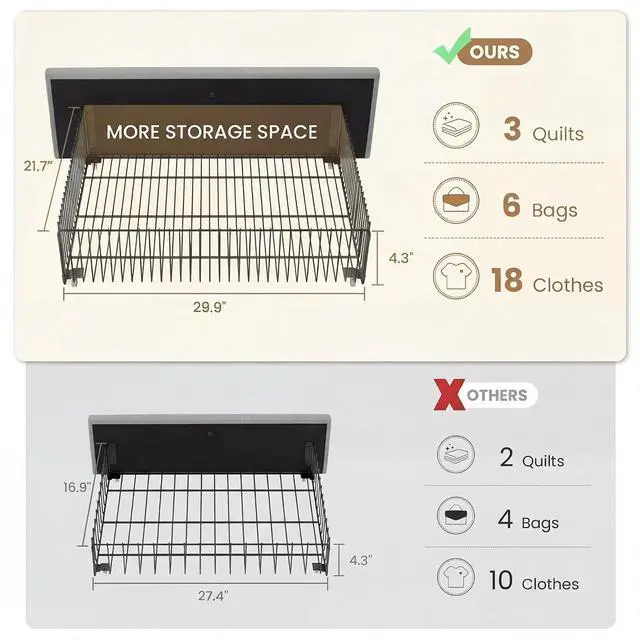 Alt view image 6 of 7 - Upholstered Full Size Platform Bed Frame with 4 Storage Drawers, Adjustable Headboard with Square Stitched Button Tufted Design, Wooden Slat Support, No Box Spring Needed, Light Grey