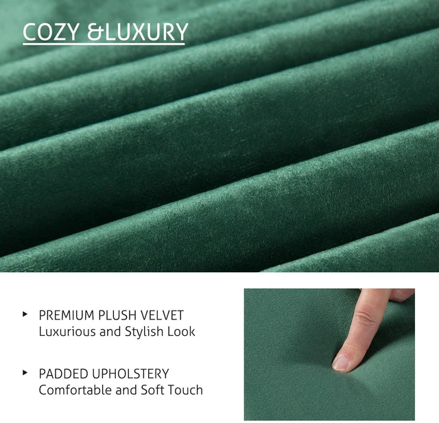 Alt view image 5 of 7 - King Bed Frame/Velvet Upholstered Platform Bed Frame with Headboard/Strong Wood Slats Support/Mattress Foundation/No Box Spring Needed - Green