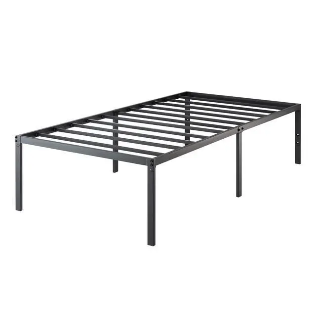 Alt view image 7 of 7 - Heavy Duty Twin Size Platform Bed Frame,Self-Attached Headboard, No Box Spring Needed, Mattress Foundation, No Noise, Easy Assembly, Black