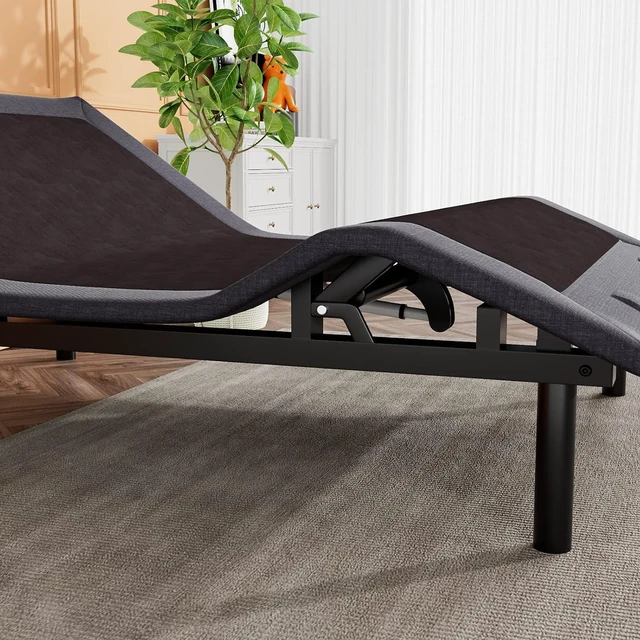 Alt view image 5 of 7 - Electric Adjustable Bed Base, Ergonomic Basic Full Size Bed Frame with Upgraded Motors and Wireless Remote Control, Independent Head and Foot Incline, Assembly Required