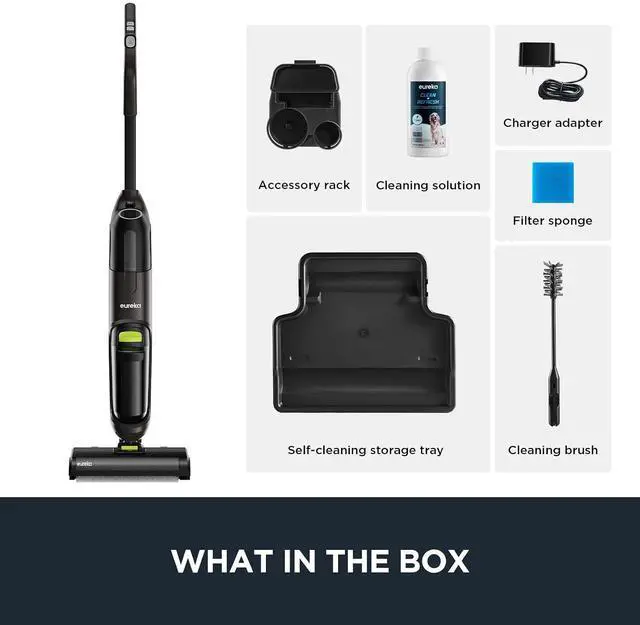 Alt view image 7 of 7 - Wet Dry Vacuum Cleaner Cordless, Mop Vacuum Cleaner with Self-Cleaning System, Lightweight Hardwood Floors Vacuum for Pets and Sticky Messes, Black, NEW400