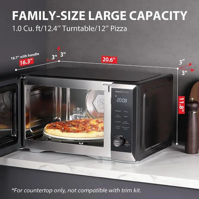 Alt view image 6 of 7 - Countertop Microwave Oven Air Fryer Combo, Inverter, Convection, Broil, Speedy Combi, Even Defrost, Humidity Sensor, Mute Function, 27 Auto Menu&47 Recipes, 1.0 cu.ft/30QT, 1000W
